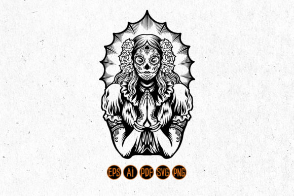 Beautiful Dia De Los Muertos Girl Svg