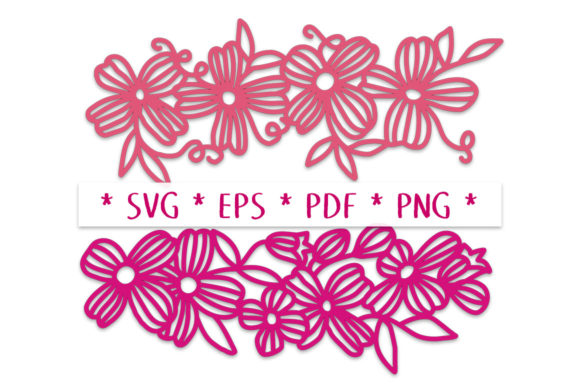 Clematis Flower Repeating Borders SVG